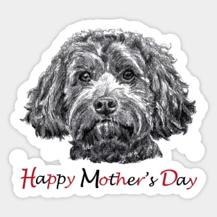 Happy mother's day from a cuddly cockapoo puppy Sticker